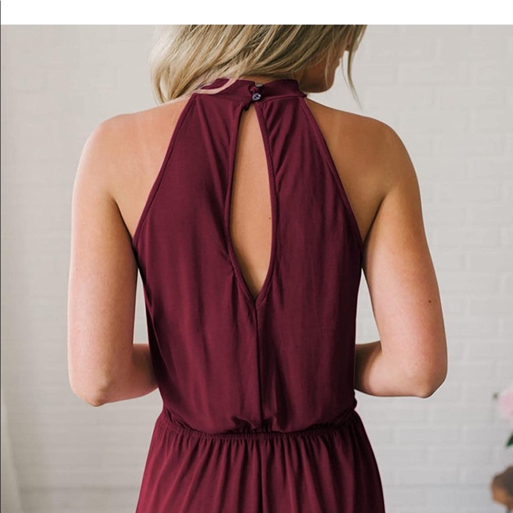 Red keyhole romper